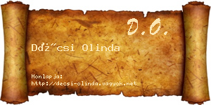 Décsi Olinda névjegykártya